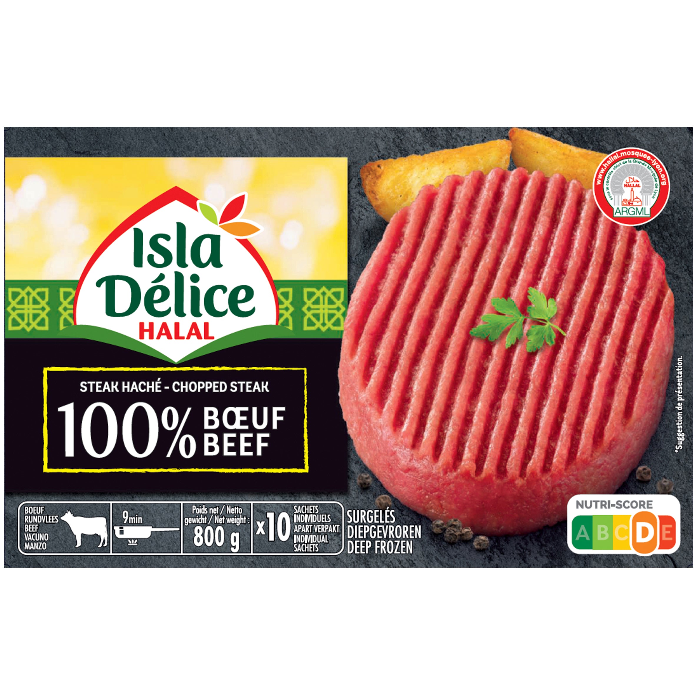 Isla Delice Halal 100% Beef Chopped Steak 800g