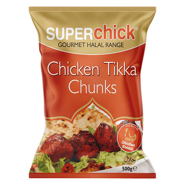 Superchick Chicken Tikka Chunks 500g