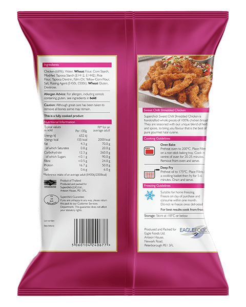 Superchick Sweet Chilli Shredded Chicken (500g)