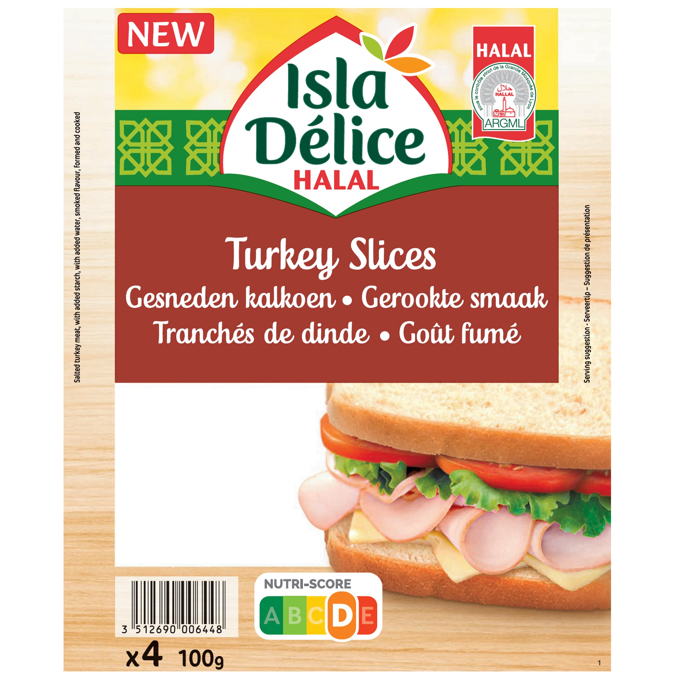 Halal Smoked Turkey Slices (100g)