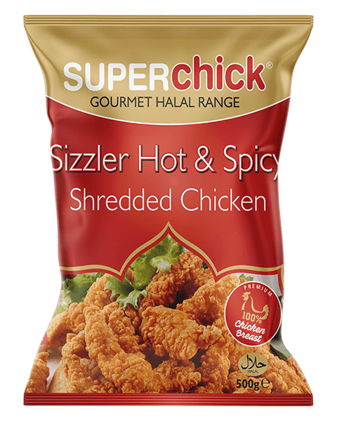 Superchick Sizzler Hot & Spicy Shredded Chicken (500g)